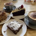 Apple and cinnamon cake, brownie and chocolate raspberry cake at Clive's Fruit Farm in Upton upon Severn