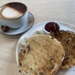 Teacake & coffee at Clive's of Cropthorne cafe