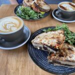 Plant based toastie at Abbey Road Coffee in Malvern ('brie', olive and sweet chilli jam)