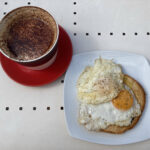 Eggs on toast & cappuccino at Kemerton Coffee House