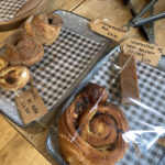 Cinnamon rolls and white chocolate flapjack at Blockley Village Cafe