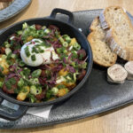 Chorizo hash with sourdough toast at Blockley Village Cafe