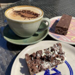 Rocky road and rice crispy cake with cappuccino at Taurus Crafts in Lydney