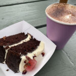 Turkist Delight cake and cappuccino at Commandery Coffee in Worcester
