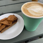 Biscoff slice and cappuccino at Commandery Coffee in Worcester