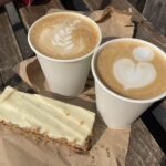 Cappuccino and yogurt flapjack at Caora Dhubh Coffee Company on the Isle of Skye