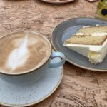 Lemon gateau and cappuccino at YURTea&coffee on the Isle of Skye
