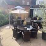 Outdoor seating at the Village Bistro in Chaddesley Corbett
