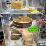 Cake selection at Manon's Riverside Cafe at the National White Water Centre in Bala