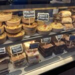 Cake and quiche selection at McCowans in Aberaeron, Ceredigion