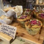 Curried spiced frittata and pies at The Hairy Barista in Totnes, Devon