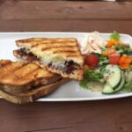 Cheese and red onion toastie at the Pontcysyllte Chapel Tea Room in Trevor, near Llangollen