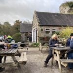 Outdoor seating at Wetton Mill Tea Rooms in the Peak District