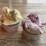 Kefir & blueberry and custard krema gelato at Tagg Lane Dairy in the Peak District National Park
