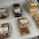 Caramel and Bakewell slices at Drapers Bakery Shop in Tewkesbury