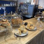 Cake selection at The Old Bakery in Winchcombe, Gloucestershire