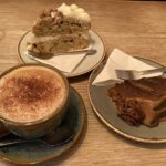 Cappuccino and cake at The Skinny Kitten cafe in Barton-under-Needwood