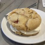 Cherry Bakewell cookie sandwich at Be The Change, vegan cafe in Worcester