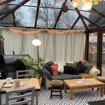 Inside the conservatory seating area at Cafe No.5 in Kinver