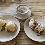 Breakfast eggs and coffee at Willows Cafe in Ditton Priors, Shropshire
