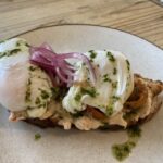 Italian eggs with sourdough at Willows Cafe in Ditton Priors, Shropshire
