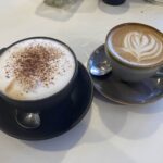 Cappuccino and flat white at Coffee Tales in the Birmingham Jewellery Quarter