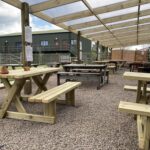 Outdoor seating at the Hop Pocket in Bishop's Frome