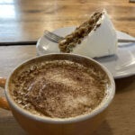 Cappuccino and coffee cake special at SpokeCycles CC near Welwyn