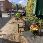Outdoor seating at The Deli in Belbroughton, Worcestershire