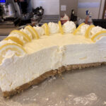 Lemon cheesecake at The Mustard Seed cafe in Lampeter, Ceredigion