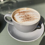 Cappuccino at The Cwtch Cafe in Builth Wells, Powys
