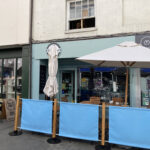 Outside Little Treat cafe in Abergavenny