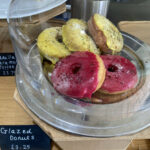 Glazed doughnuts at Charlie's cafe in Barnstaple, Devon