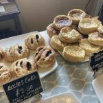 Eccles cakes and crumpets at Bramdowns in Porlock, Somerset