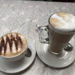 Cappuccino and latte at the Pantry at Oakchurch Farm Shop, Hereford