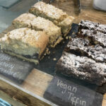Vegan blueberry crumble and tiffin slice at the Roastery Coffee House in Gloucester