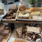 Tray-bake selection at the Ring Feeder Cafe in Devon