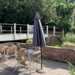 Outdoor terrace at Gil's cafe in Wolverley, Kidderminster 