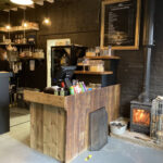 Log burner at Bank Cafe in Astwood Bank, Worcestershire