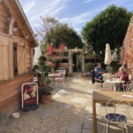 Outdoor courtyard at The Ledberry cafe in Ledbury