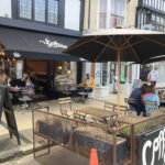 Outdoor seating at Yorks Cafe in Stratford-upon-Avon