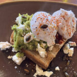 Avocado & poached eggs on toast at JJ's Cafe in Hollywood
