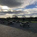 Outdoor seating at the View cafe in Wootton Wawen