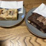 Fruit & nut brownie and cherry Bakewell blondie at the Box of Goodness cafe in Newport, Shropshire