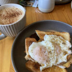 Cappuccino & eggs on toast at Caffi Blasus in Llangennech