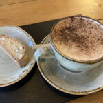 Cappuccino & almond biscotti at Wild Thyme in Presteigne