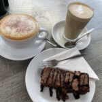 Brownie, cappuccino & latte at Caffi Colwyn in Beddgelert