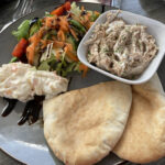Tuna salad and flatbread at Caffi Colwyn in Beddgelert