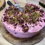 Rose & pistachio cake at the Plantarium Cafe in Stratford-upon-Avon