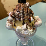 Ice cream sundae at Yr Hwb in Bala